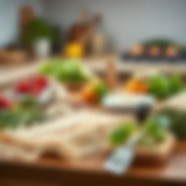 Fresh ingredients for vegan crepes laid out on a kitchen counter, emphasizing plant-based choices.