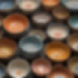 A collection of vintage nesting bowls showcasing diverse patterns and colors.