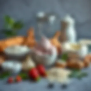 Ingredients for Plant-Based Ice Cream An array of plant-based ingredients used in ice cream alternatives