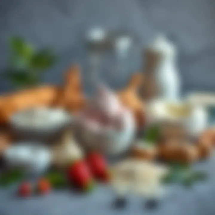 Ingredients for Plant-Based Ice Cream An array of plant-based ingredients used in ice cream alternatives