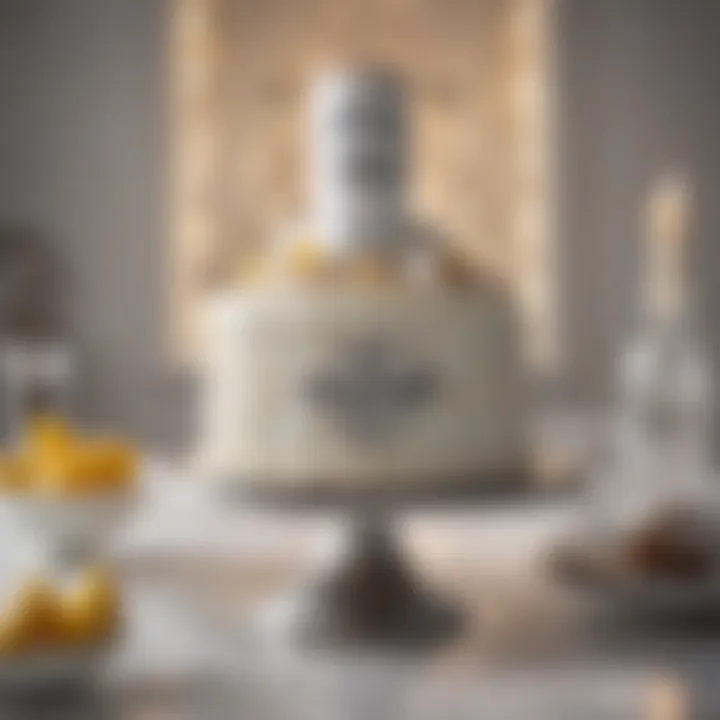 An elegant White Claw cake display featuring intricate decorations and a chic presentation.