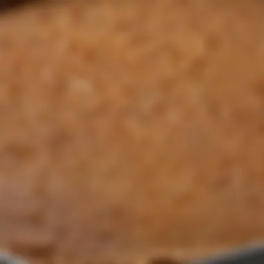 Close-up view of the material texture of a Fat Daddio 8-inch cake pan.