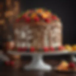 A beautifully decorated cake showcasing intricate designs