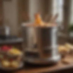 A vintage fondue machine showcasing its elegant design and historical significance.