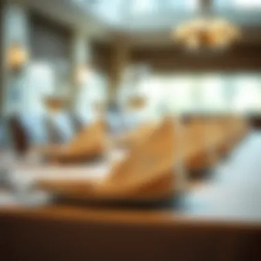 Setting a Formal Table with Napkins Setting a formal dining table with pre-folded napkins.