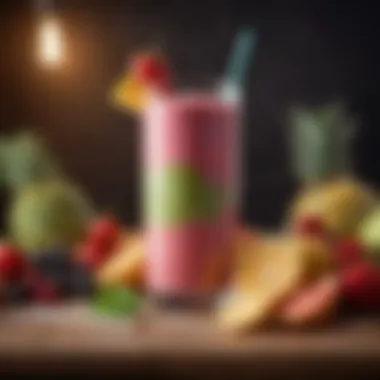 Colorful smoothie featuring mixed fruits