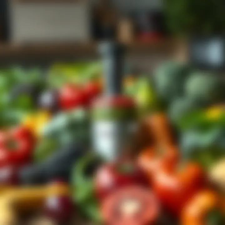 Vibrant Selection of Produce for Delicious Juices Fresh fruits and vegetables prepared for juicing