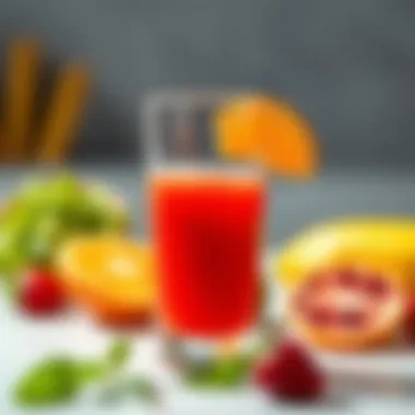 Refreshing Glass of Juice with Rich Color A glass of freshly extracted juice showcasing vibrant color