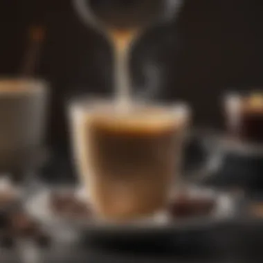 Aromatic Brew Experience Close-up of a freshly brewed cup of coffee from a Keurig machine, emphasizing rich aroma.