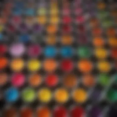 A Spectrum of Gel Food Colorings Vibrant gel food coloring in various containers