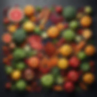 Colorful Fruits and Vegetables for a Healthy Diet A vibrant array of colorful fruits and vegetables