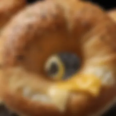 An elegantly styled close-up of a bagel bite topped with gourmet ingredients, illustrating culinary creativity.