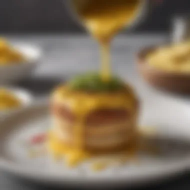 A gourmet dish enhanced with a drizzle of Emeril mustard highlighting its culinary potential