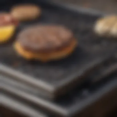 Before and after comparison of a grill pad after cleaning