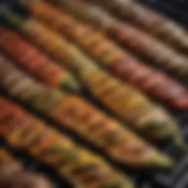 Close-up of perfectly grilled vegetables showcasing vibrant colors