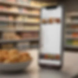 An elegant smartphone displaying a grocery list app interface