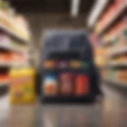 Stylish grocery backpack with a unique design