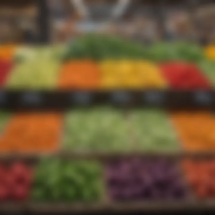 Vibrant assortment of fresh vegetables and fruits at a local NYC market