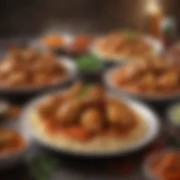 Vibrant array of spicy chicken dishes