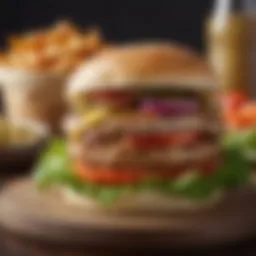 Juicy turkey burger with fresh vegetables