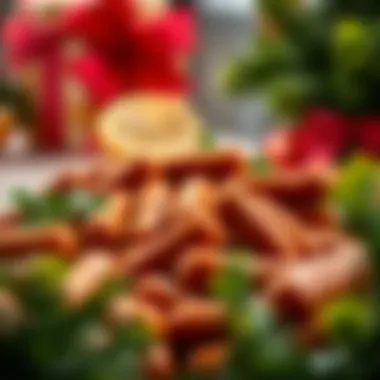 An assortment of Hillshire mini sausages displayed in a festive setting