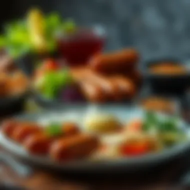 A gourmet platter featuring Hillshire mini sausages alongside various accompaniments