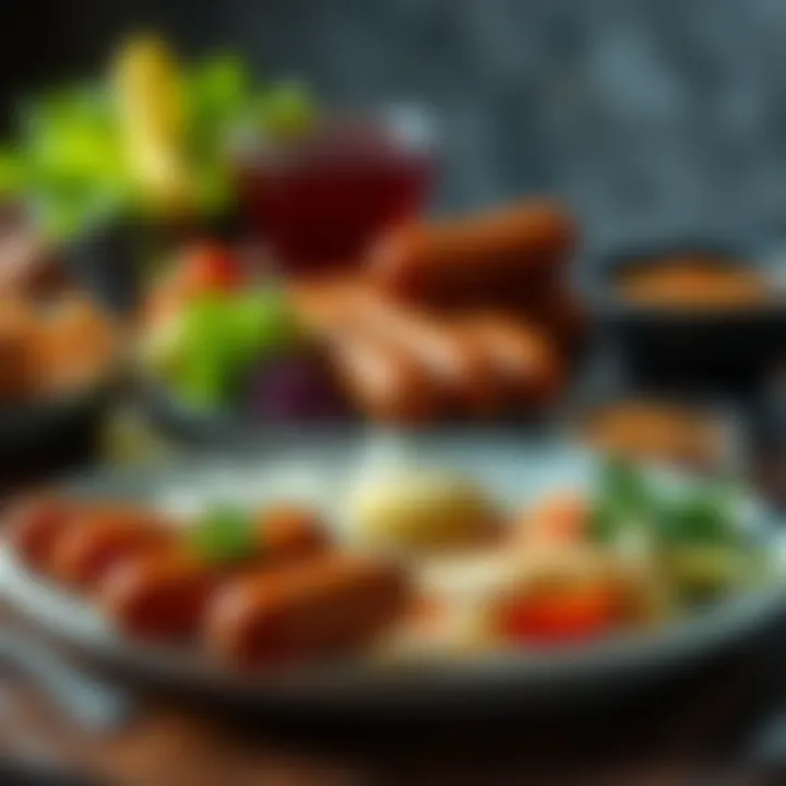 A gourmet platter featuring Hillshire mini sausages alongside various accompaniments