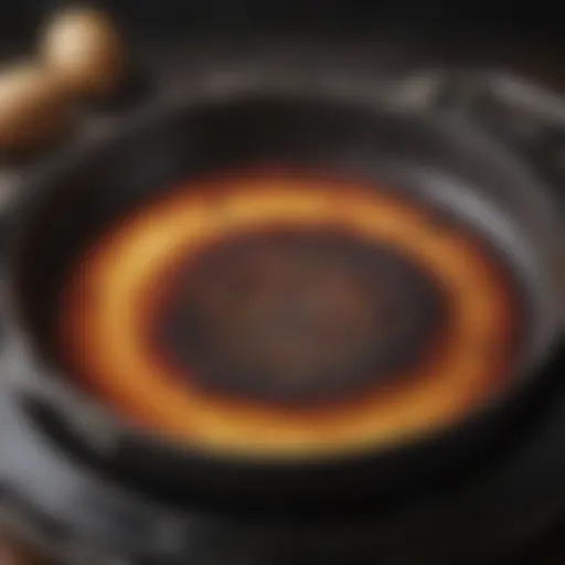 A burned pan with tough stains
