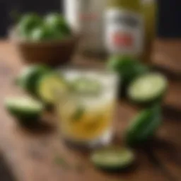 Fresh jalapeno pepper and lime on a wooden table