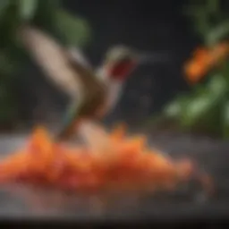 A vibrant blend of sugar and water, the perfect hummingbird nectar mixture