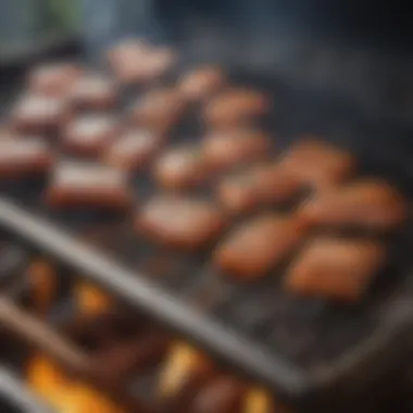 Grill set up for smoking salmon