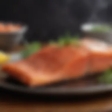 Perfectly smoked salmon resting on a plate