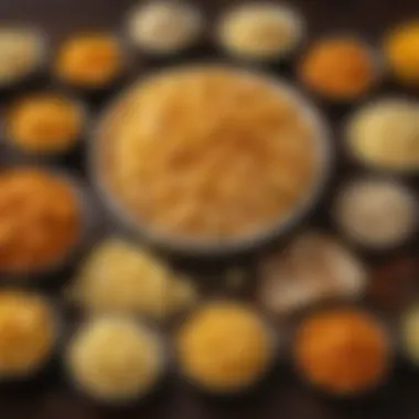 An array of ingredients highlighting regional variations for mac and cheese with chicken