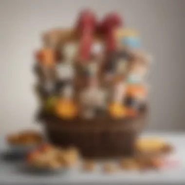Gourmet Gift Basket A beautifully arranged gift basket filled with gourmet delights