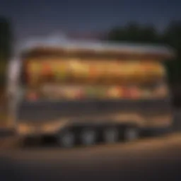 A vibrant food trailer featuring gourmet tacos with fresh ingredients