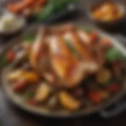 Herb-infused baked chicken with roasted vegetables