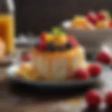 A vibrant rice cake topped with fresh fruits and drizzled with honey