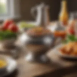 Elegant insulated gravy server on a dining table