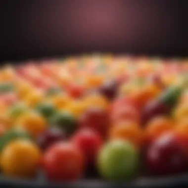 Diverse Juice Ball Spectrum A vibrant array of juice balls showcasing diverse colors and textures