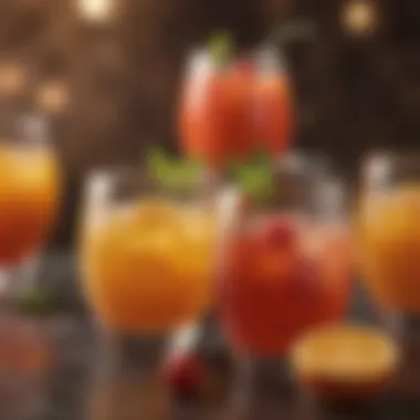 Refreshing Drinks with Juice Balls A selection of refreshing beverages enhanced with juice balls