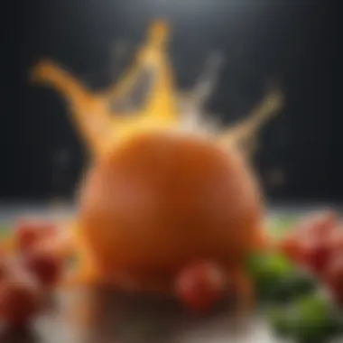 Savory Integration of Juice Balls An innovative dish featuring juice balls integrated into a savory meal