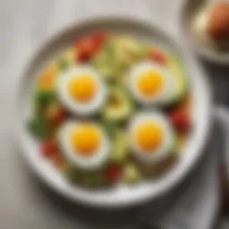 A vibrant plate of avocado and eggs, showcasing a keto breakfast option