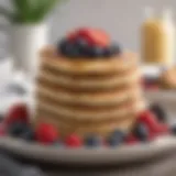 Delicious keto protein pancakes stacked high with berries