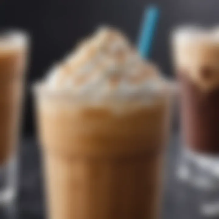 A close-up view of a refreshing iced latte prepared with the Keurig