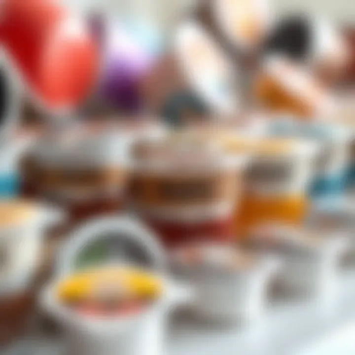 Close-up of Keurig coffee pods in a variety of flavors