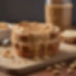 A close-up view of Kraft whipped peanut butter spread on a slice of whole-grain bread.