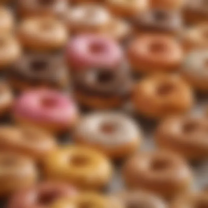 Historical display of Krispy Donuts' branding and evolution over the years.