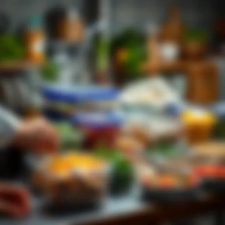 A well-organized meal prep station featuring LCHF ingredients for the week ahead