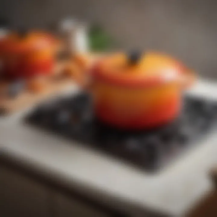Le Creuset ceramic cookware in a culinary setting