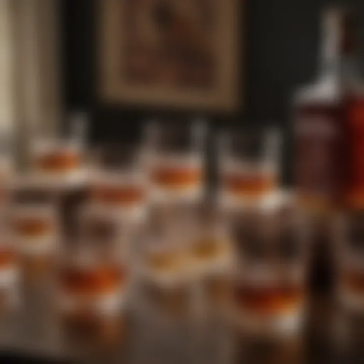 A collection of various Libbey whiskey glasses